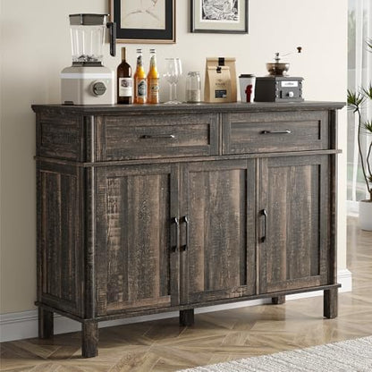 48 Inch Sideboard Buffet Cabinet with Storage, Rustic Brown