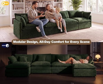 35" Green Ottoman for Modular Sectional Sofa Cloud Couch