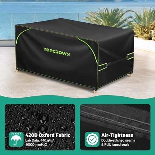Topcrown Patio Furniture Covers Waterproof for Outdoor 111"L X 74"W X 30"H