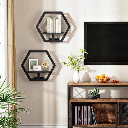 Floating Plant Shelves Set of 2, Wall Plant Holder