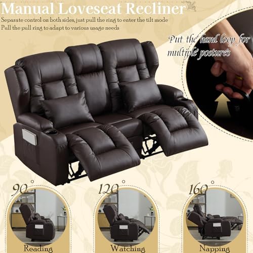 SAMERY 67.6" RV Loveseat Recliner Sofa, Manual Reclining Loveseat