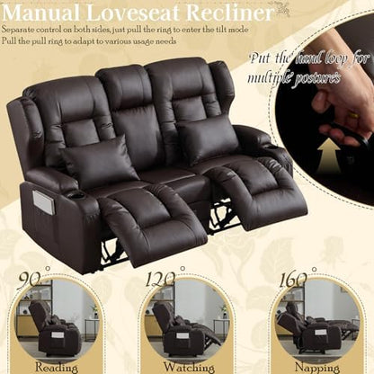 SAMERY 67.6" RV Loveseat Recliner Sofa, Manual Reclining Loveseat