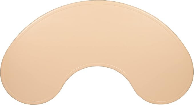 Flash Furniture Wren 35"W x 65"L Half-Moon Natural Plastic Height Adjustable Activity Table