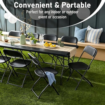 6FT Folding Table, Black Portable HDPE Utility Table,20 Pack