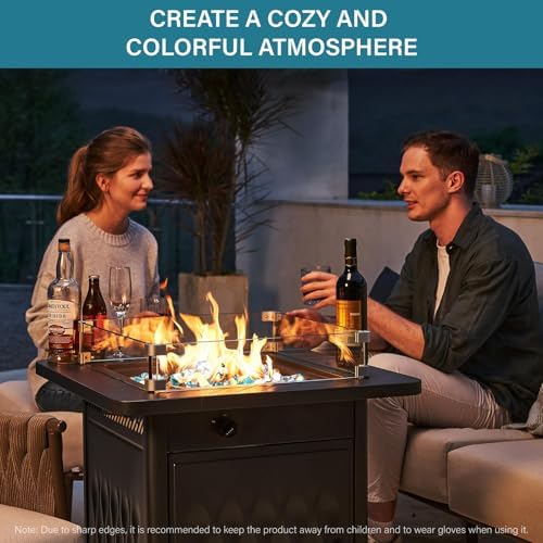 NUPICK 20 Pound Fire Glass, 1/2 Inch Reflective Fire Pit Glass