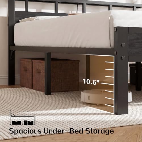 King Size Bed Frame with Charging Station and LED