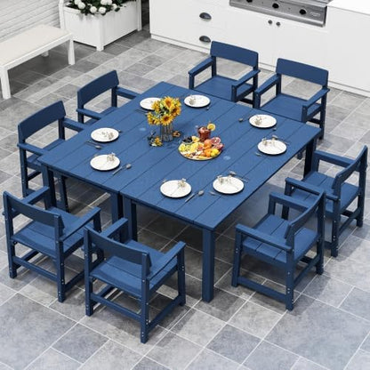 Jocoevol 10 Pcs HIPS Patio Dining Set for 8 Outdoor Tables and Chairs Set