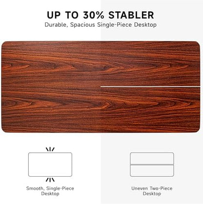 BIZUM Whole-Piece Particle Board Table Top Wood Countertop for Standing Desk DIY, 63x28x1 Inch Mahogany Desk Top