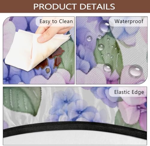 Hydrangea Outdoor Round Fitted Tablecloth with Umbrella Hole Zipper 45-56