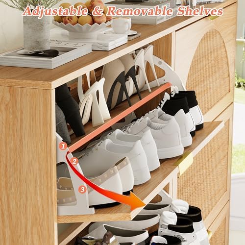 Shoe Cabinet Organizer with 3 Flip Drawers,Entryway Shoe Storage Cabinet