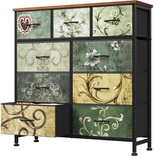 DUMOS Dresser for Bedroom, Storage Organizer Chest of 9 Drawers