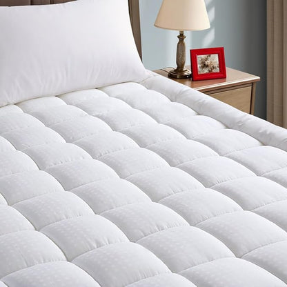 EASELAND Mattress Pad Full Size Pillow Top Mattress Cover Quilted Fitted Mattress Protector Cotton 8-21" Deep Pocket Mattress Topper (54x75 Inches)