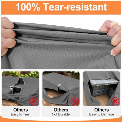 Smiry Waterproof Patio Furniture Cover 54L x 76W x 28H, Grey