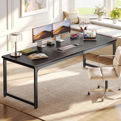PRAISUN 70.9 x 24 Inch Computer Desk, 0.95'' Thicker, Heavy Duty, Black