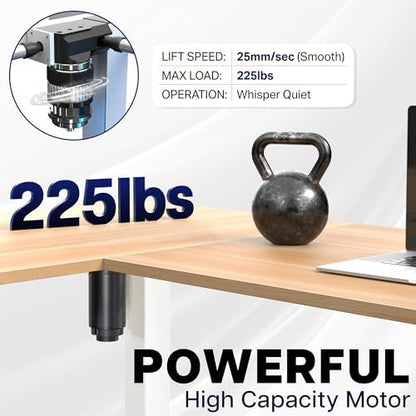 VIVO Electric Corner Standing Desk, L-Shaped, 63" x 55" Dark Gray Top