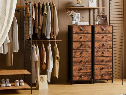 Dresser for Bedroom, 7 Drawers Tall Chest of Drawers