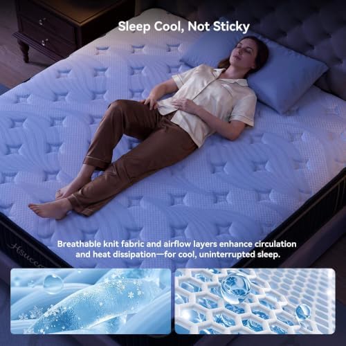 King 12 Inch Hybrid Mattress in a Box, Medium Firm,7-Zone Coils, 80" x 76"