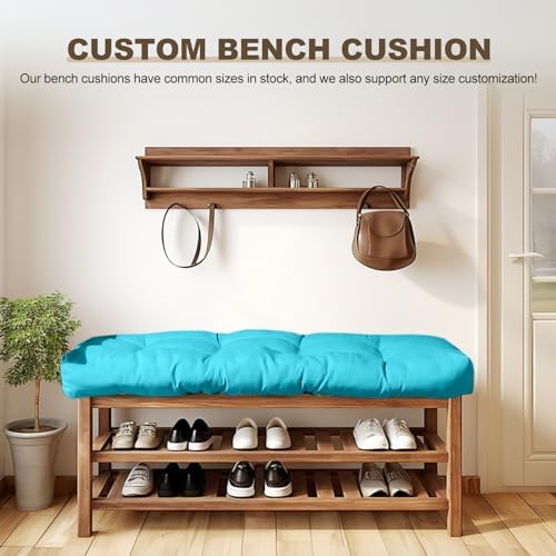Bench Cushions for Indoor Furniture,39x19x4 in,Light Blue
