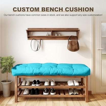 Bench Cushions for Indoor Furniture,39x19x4 in,Light Blue