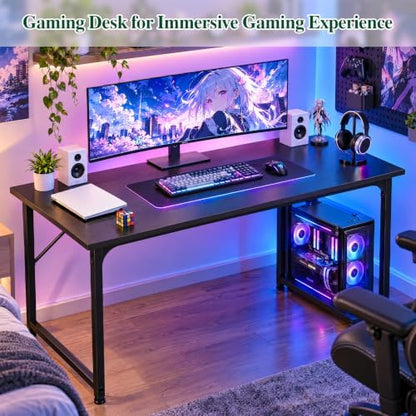 Computer Desk, 48 Inch Home Office Desk, Gaming desk, Black