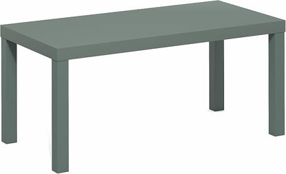 Furinno Classic Coffee Table, Modern Rectangle Printer Stand, Sage Green | 1.8" Triple Thick Tabletop, Toolless Assembly, Side Table, for Living Room, Home Office