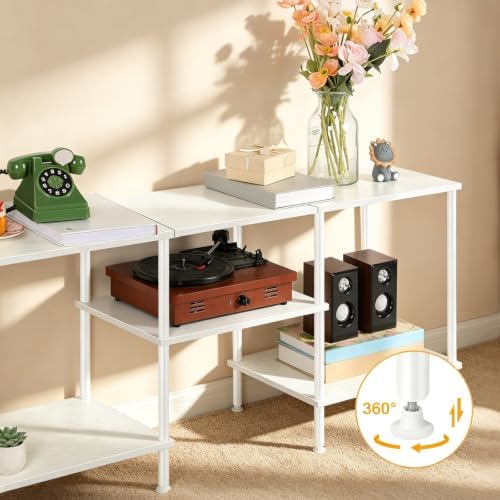 White TV Stand with Storage for 50 Inch TV Entertainment Center