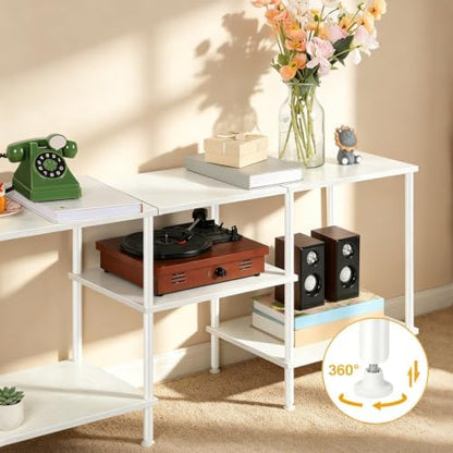 White TV Stand with Storage for 50 Inch TV Entertainment Center