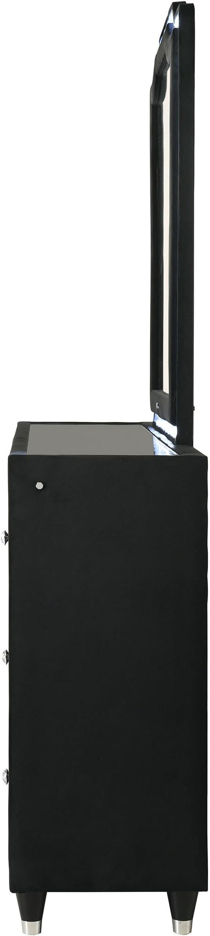 Coaster Home Furnishings Lorient 8-Drawer LED Flame Box Dresser and Mirror Black 223163FBM