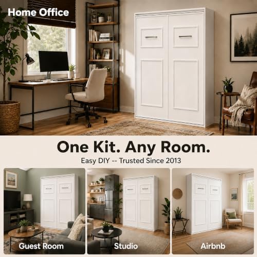 Murphy Bed Twin Size DIY Hardware Kit – Vertical Wall Bed Kit | Twin Murphy Bed Frame - Made in USA - Easy DIY Twin Vertical Murphy Bed Hardware Kit - Hide Away Bed - Space Saving Fold Up