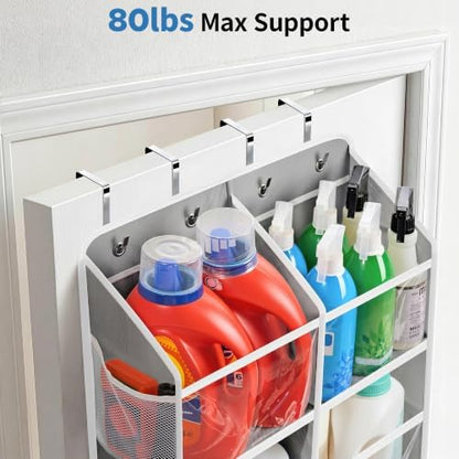 JARLINK Over the Door Organizer, Extra Large Storage for Bedroom, Grey