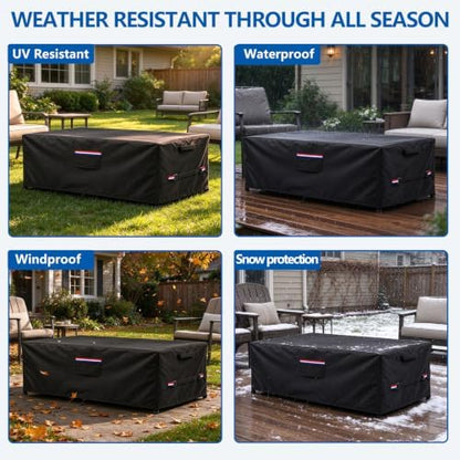 Outdoor Rectangular Fire Pit Cover for 56 Inch Firepit Table,56"Lx27"Wx15"H