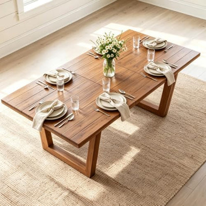 chairus 55"-71" Extendable Pine Wood Dining Table for 4-8 People, Walnut