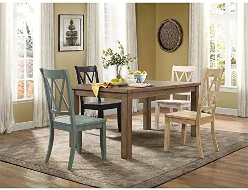 Lexicon Janina Dining Room Chairs Set of 2, Modern Farmhouse Dining Chairs Set of 2, Solid Wood, X Cross Back, for Traditional Modern Ranch Style Kitchen, Armless, Easy Assembly, Black