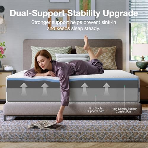 Novilla King Mattress, 10 Inch NanoGEL™ Memory Foam King Mattress Cool Rest