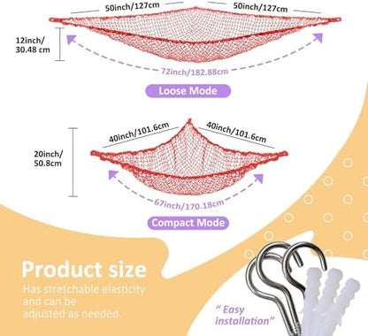 Lazebox Stuffed Animal Net Hammock for Plushie Toys, Stuffed Animal Hammock Corner for Kids' Room Decor, Ideas for Organizing Stuffy Collection