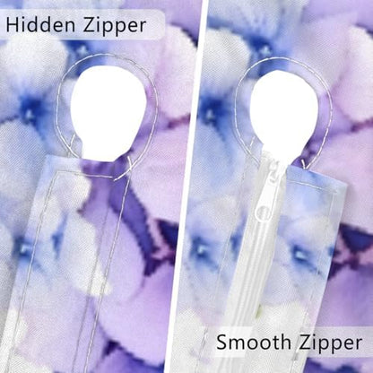 Hydrangea Outdoor Round Fitted Tablecloth with Umbrella Hole Zipper 45-56