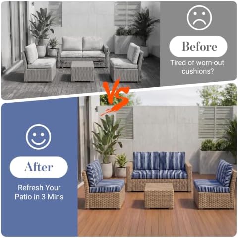 8Pcs Patio Cushion Covers Stretch Outdoor Furniture Protector Slipcovers