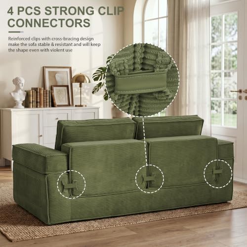 JJJ 75" Convertible Sofa Bed Couch Boneless Loveseat for Living Room