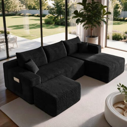 U Shaped Boneless Sectional Sofa Right Facing Cloud Couches