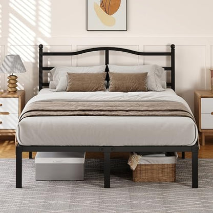 Snaye 14 Inch Queen Bed Frame with Headboard, Heavy Duty Metal Platform Bed Frame Queen Size Mattress Foundation with Sturdy Steel Slats, Easy Assembly Noise Free