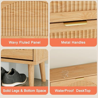 Shoe Cabinet Organizer with 3 Flip Drawers,Entryway Shoe Storage Cabinet