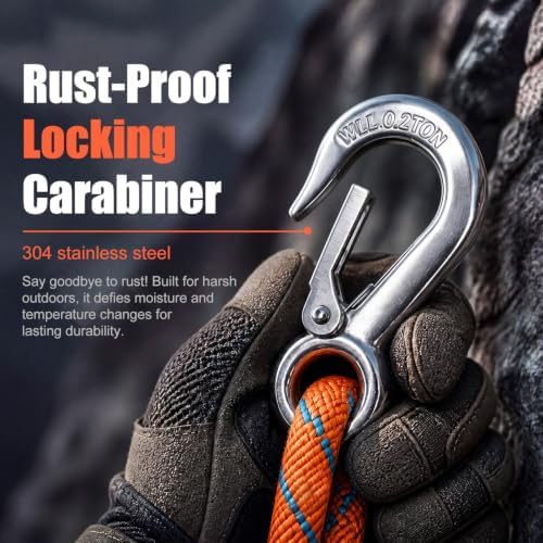 2 Pack Tree Swing Straps Hanging Kit with Stainless Steel Carabiner