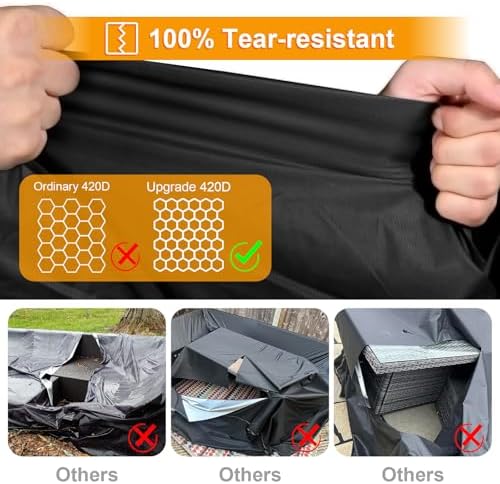 Outdoor Furniture Covers Waterproof, 420D Heavy-Duty Patio Furniture Set Covers, No Tears Anti UV No Fading (45" L×45" W×28" H)