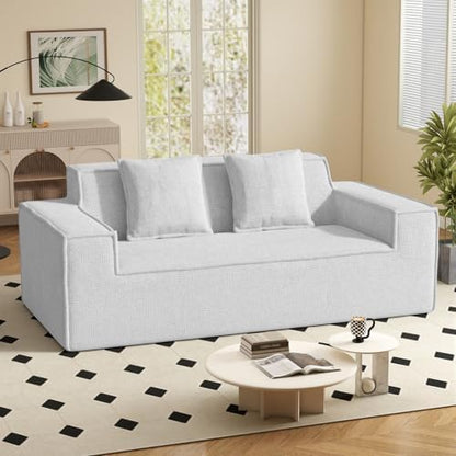 77'' Modern Small Loveseat Cloud Sofa Boneless Couches, Grey