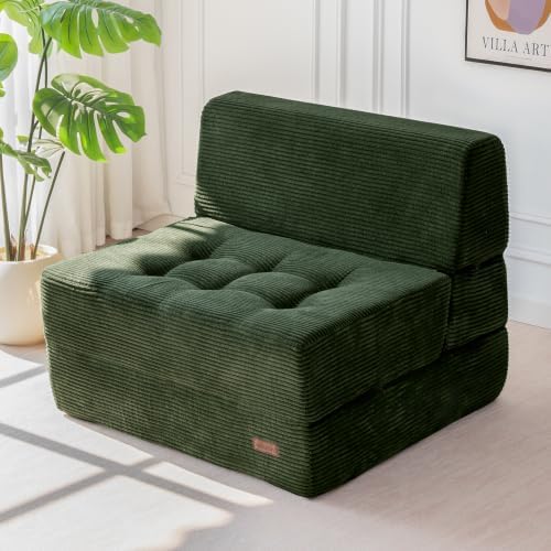 MAXYOYO Folding Sofa Bed, 8-Inch Fold-Out Chair Bed, Single