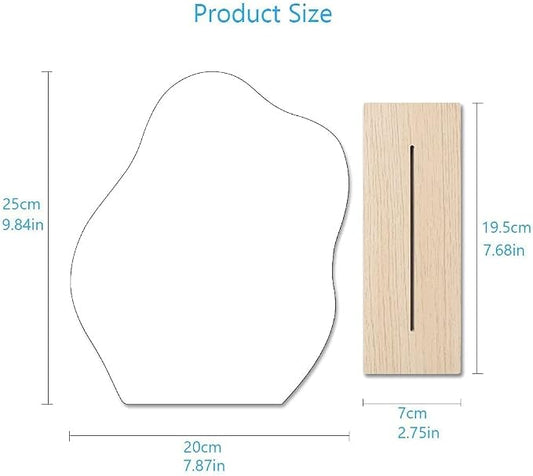 Irregular Aesthetic Vanity Mirror Frameless, Decorative Desk Tabletop Acrylic Mirrors with Wooden Stand for Living Room, Bedroom, Office and Minimal Spaces Home Decor - Cloud Shape