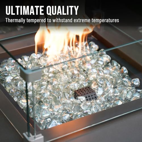 Skyflame 10-Pound Crystal Ice Fire Glass Diamonds for Fire Pit Fireplace