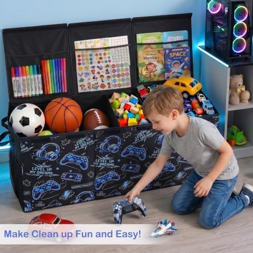 Toy Box with Adjustable Divider Large Toy Chest Storage for Nursery Kidroom