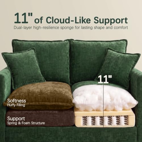 52" Loveseat Sofa, Cloud Love Seat Couches for Living Room
