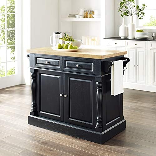 Crosley Furniture Oxford Kitchen Island, Butcher Block Top